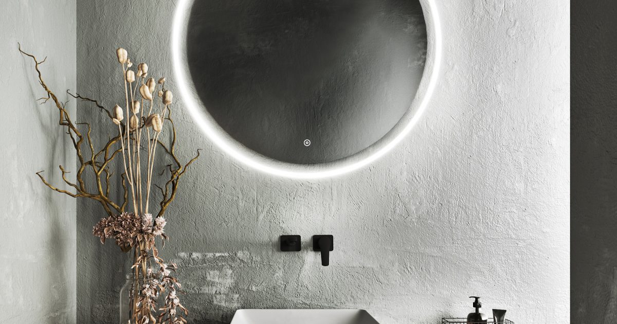 Accessorio bagno Archeda Specchio Saturn con Lampada Compasso a Varese
